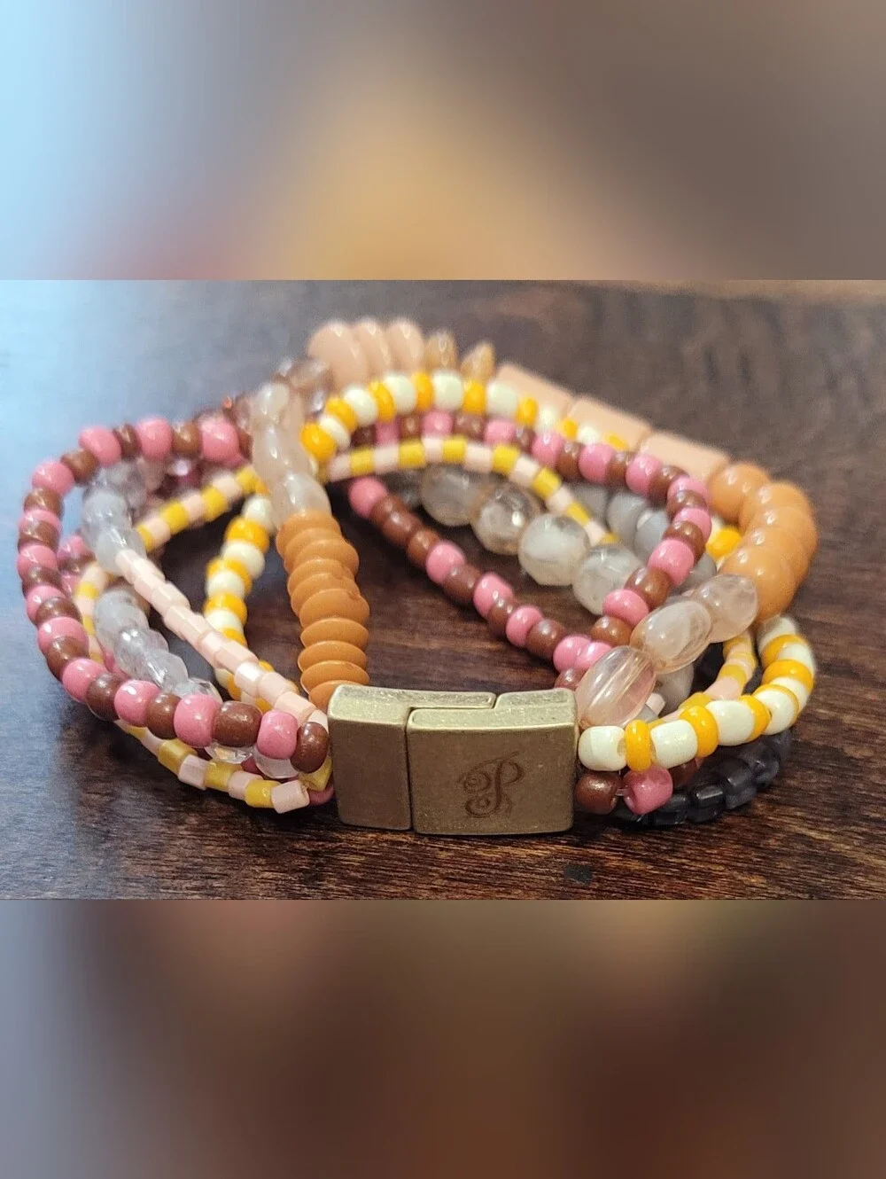 (12) PLUNDER Acrylic Stretch Bracelets With Clasp
